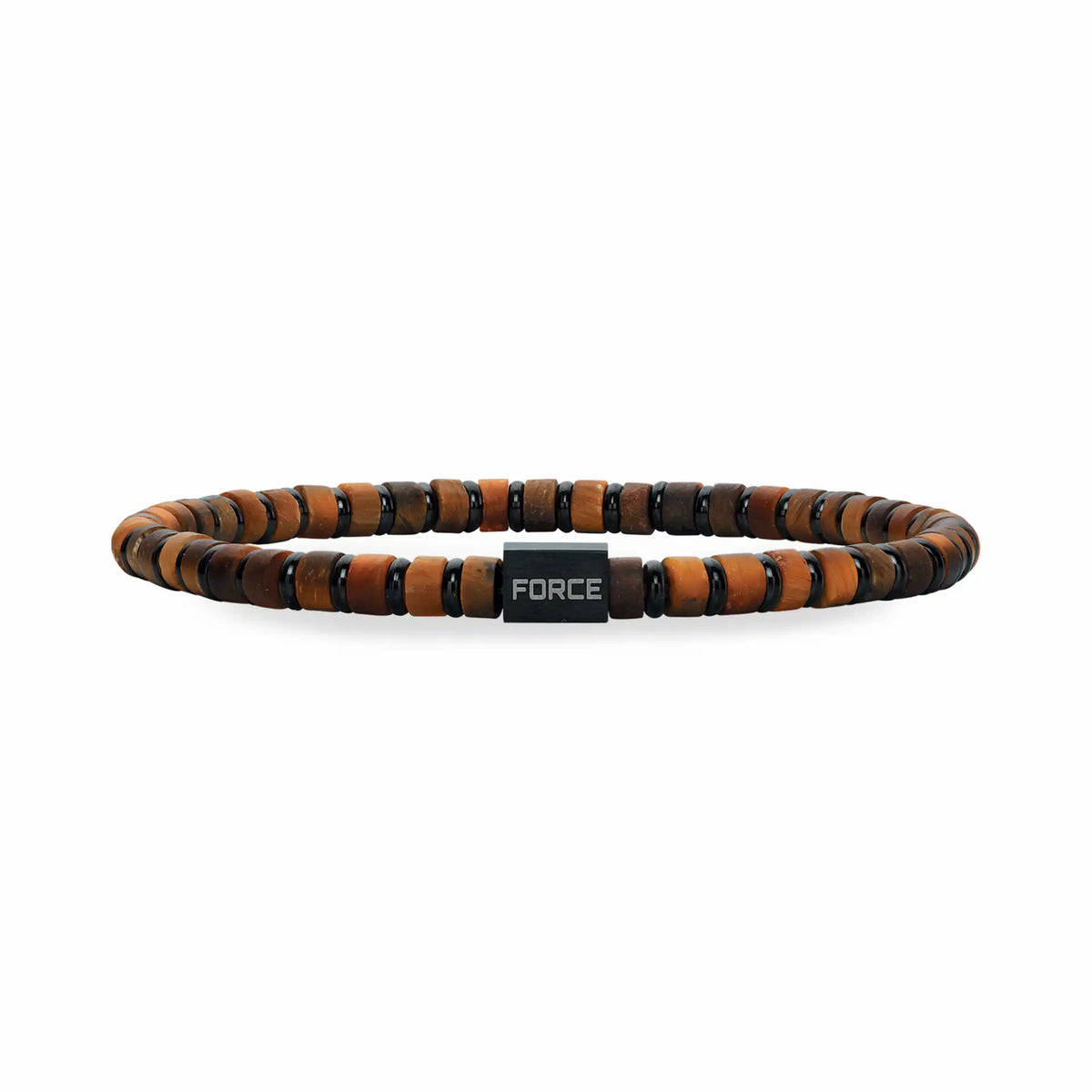 Scrouples - FORCE Herre armbånd, brun tigerøje 21 cm - Model: 03331,21