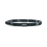 Scrouples - FORCE Herre armbånd, sorte/grå sten i 21 cm - Model: 03361,21