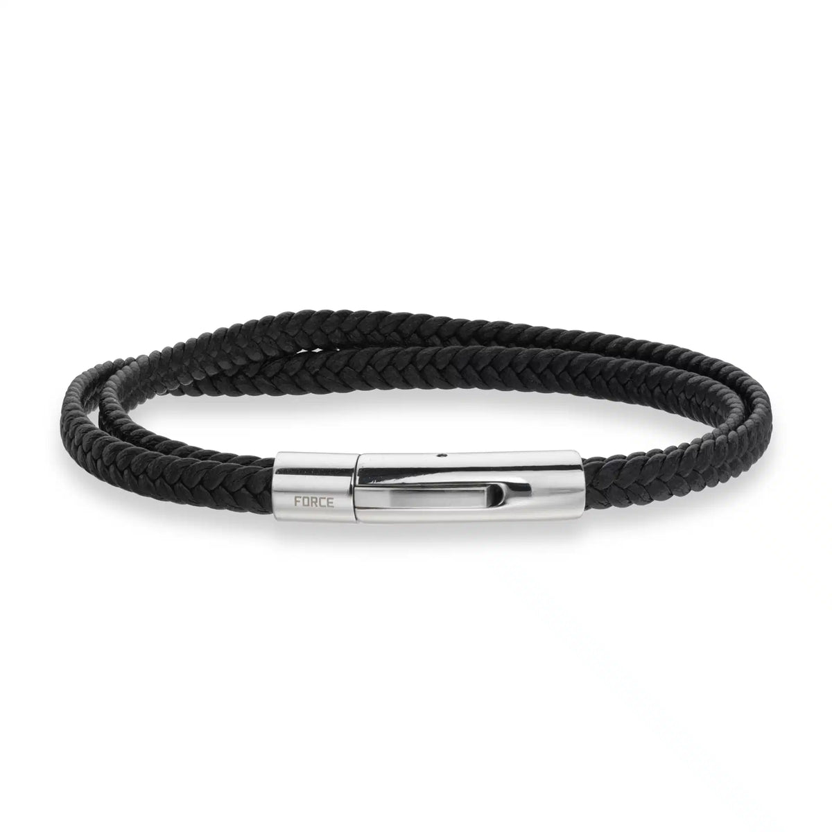 Scrouples - FORCE Herre armbånd sort flettet læder - Model: 03431A,M