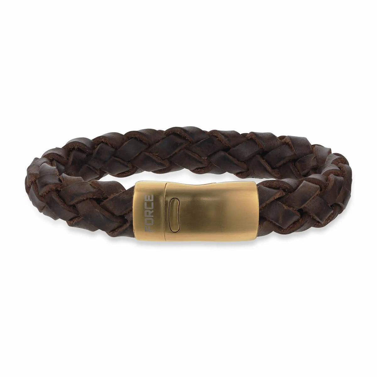 Scrouples - FORCE Herre armbånd mørke brun flettet læder 21 cm - Model: 03591A,M