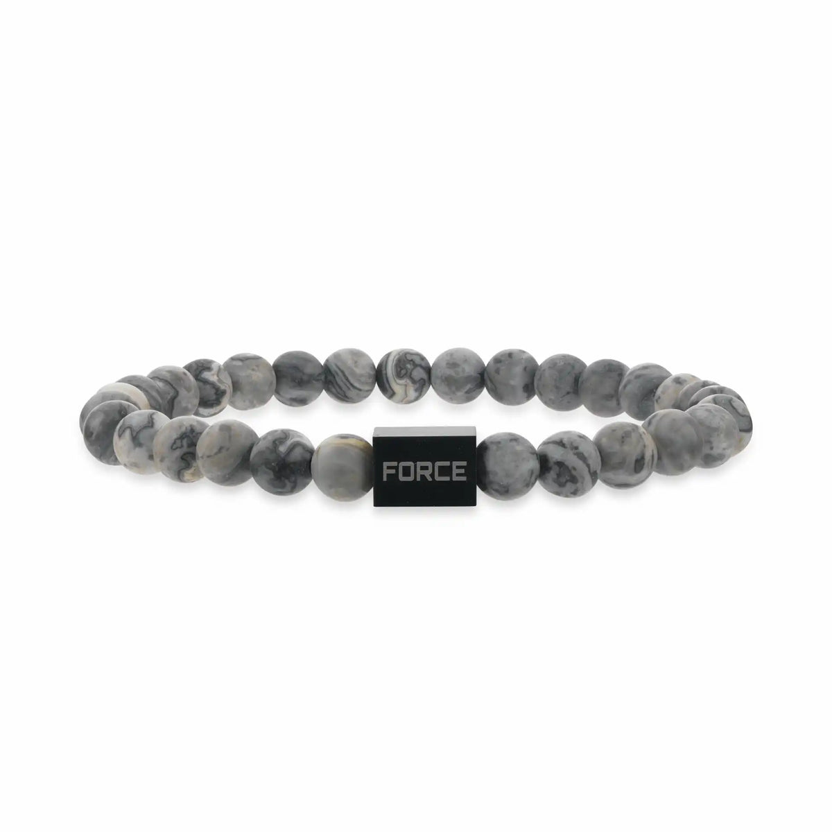 Scrouples - FORCE Herre armbånd, grå sten i 21 cm - Model: 03621A,M