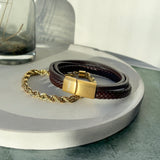 Scrouples - Armbånd, herre, forgyldt stål, cordel - Model: 03731A,M