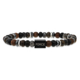 Scrouples - FORCE Herre armbånd, sorte/grå sten i 21 cm - Model: 03971A,M