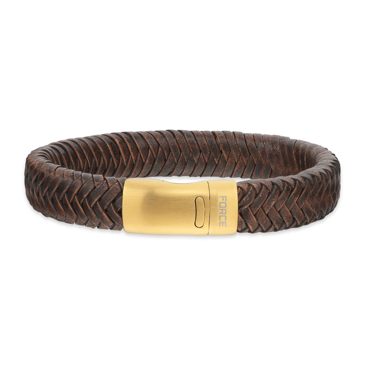 Scrouples - FORCE Herre armbånd brunt flettet læder - Model: 03991A,M