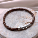 Scrouples - FORCE Herre armbånd brunt flettet læder - Model: 04031A,M