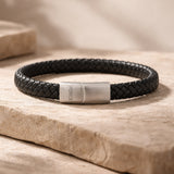 Scrouples - FORCE Herre armbånd sort flettet læder - Model: 04131A,M