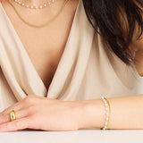 Aagaard - Forgyldt sterling sølv armbånd dobbelt med ferskvandsperler - Model: 1601-S-G40