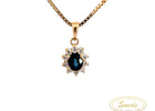 14kt diamantvedhæng m. safir + 0,15ct brillanter