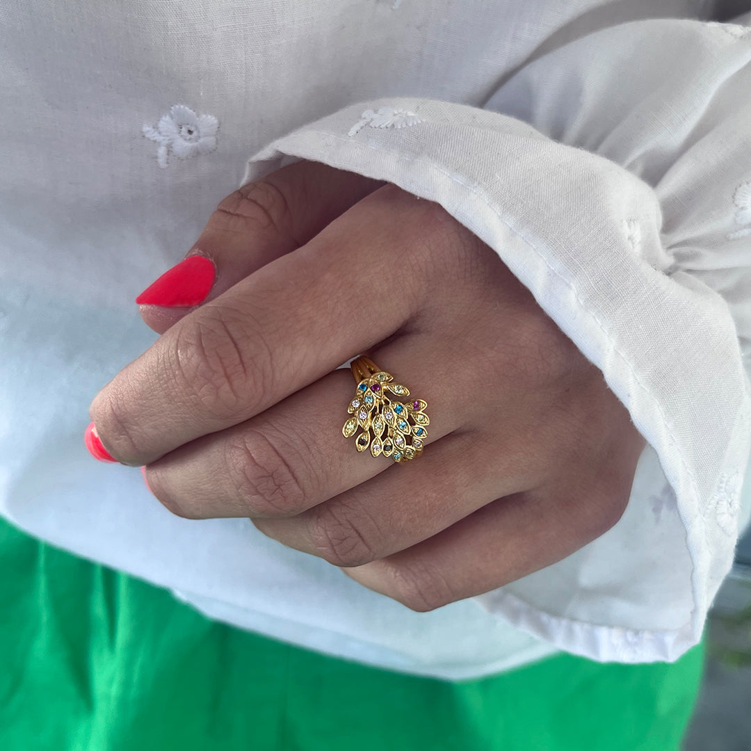 Christina Peacock ring i forgyldt sølv – model 800-4.11.B – billede 4