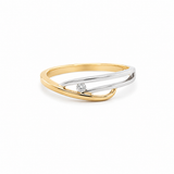 14kt guldring med en diamant, 0,035 tw/si