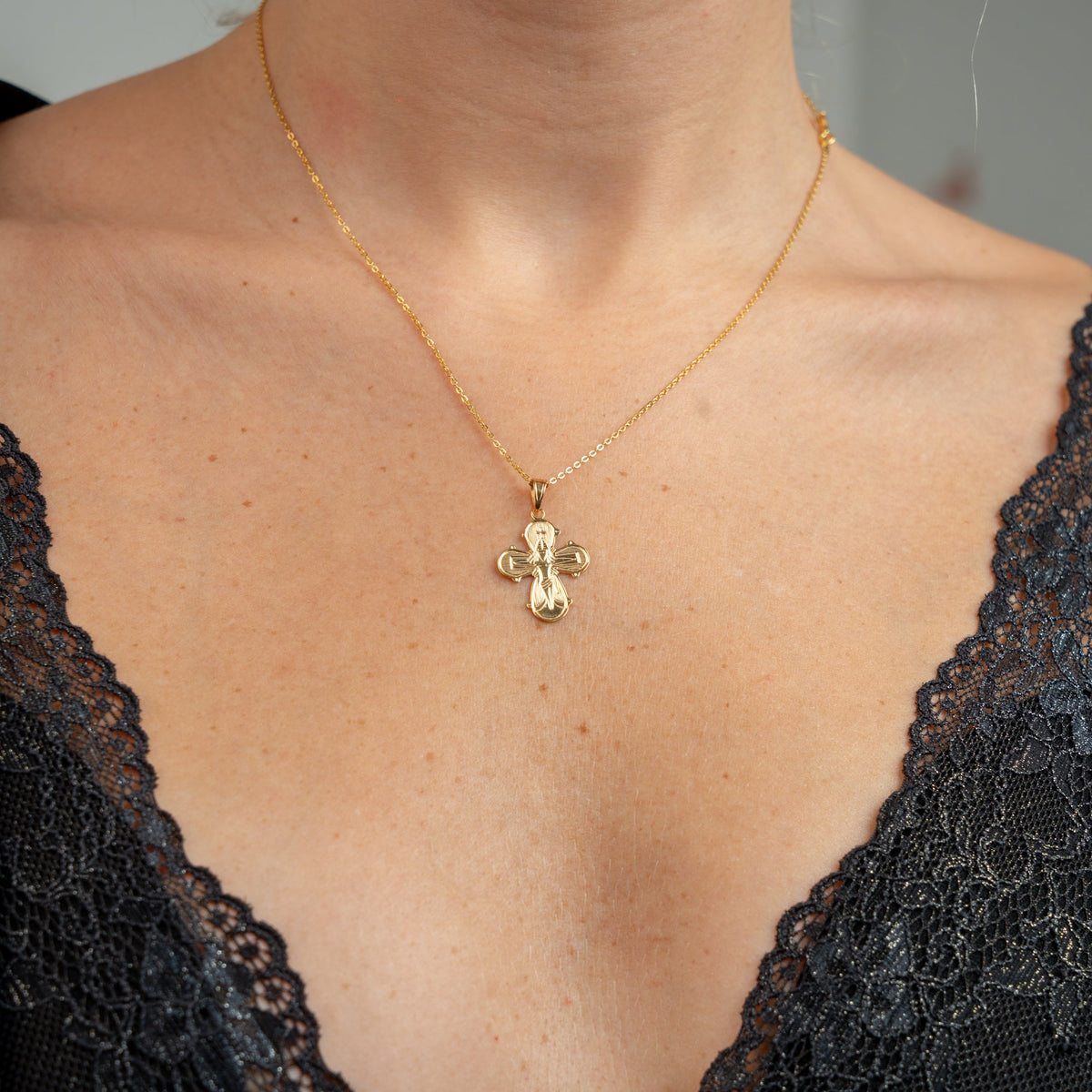 Aagaard Dagmarkors Vedhæng 8 Karat Guld 17 x 20,5 mm Med Glat Bagside