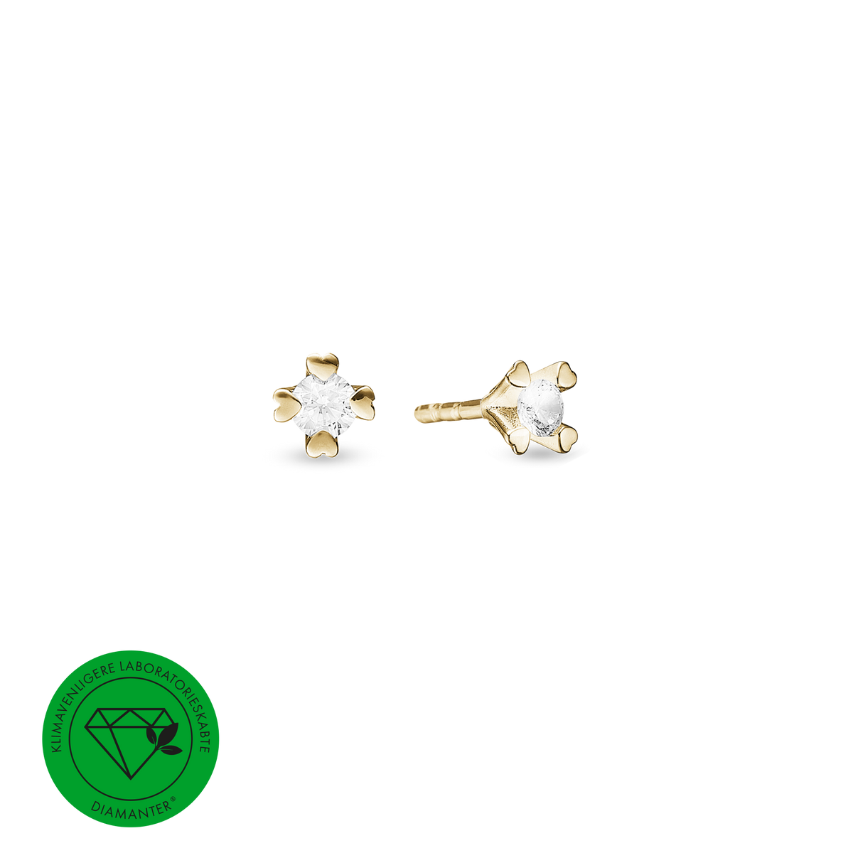 Mary ørestikker 8 kt guld med 2x0,10 ct labgrown diamant W/VS - Model: 08947710