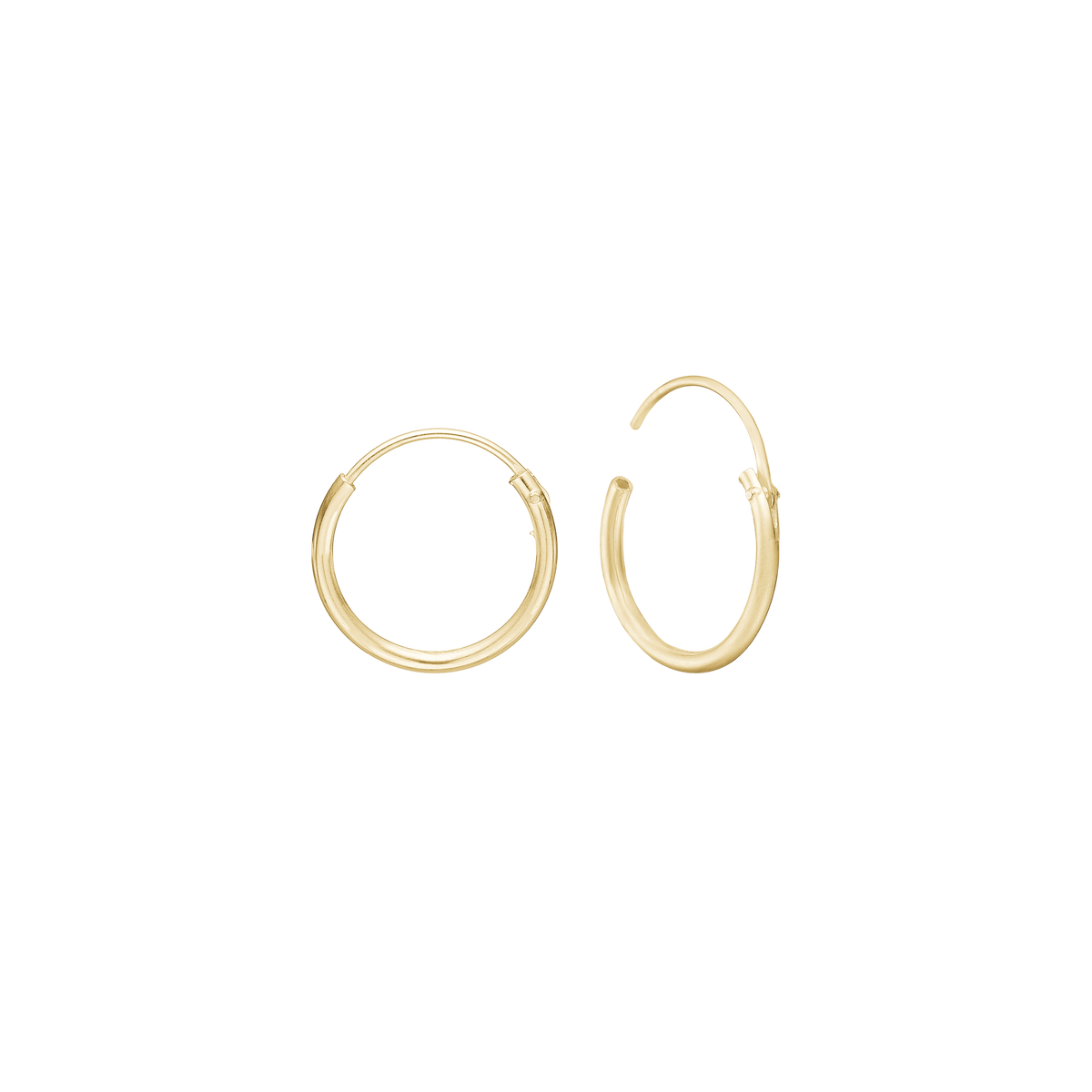 Aagaard Creoler 8 Karat Guld Diameter 12,5 mm Med Vippelås Tråd 1,2 mm