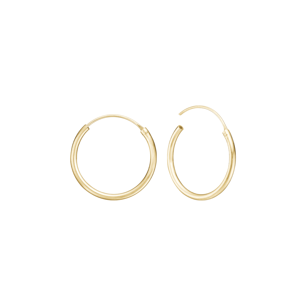 Aagaard Creoler 8 Karat Guld Diameter 17,5 mm Med Vippelås Tråd 1,2 mm