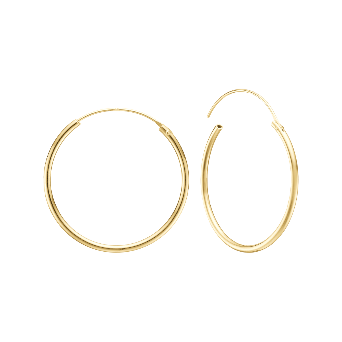 Aagaard Creoler 8 Karat Guld Diameter 24,5 mm Med Vippelås Tråd 1,4 mm