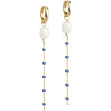 Enamel - Forgyldte Lola hoops "Cornflower" - Model: E256G-cornflower