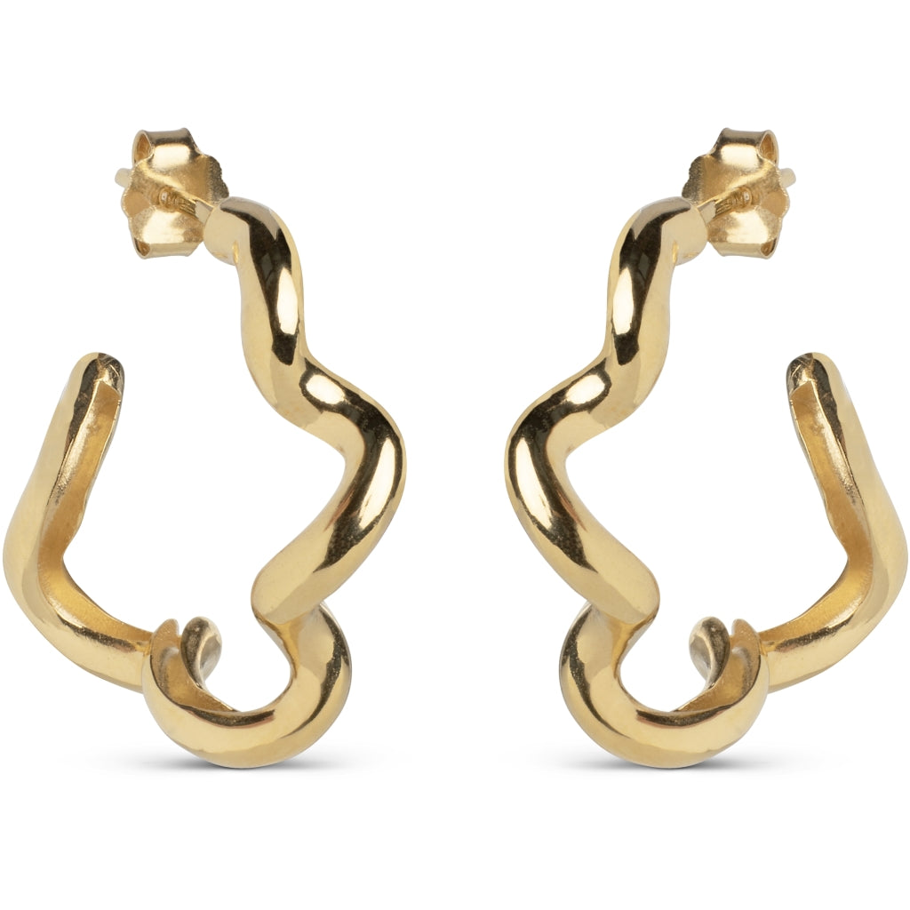 Enamel - Forgyldt Curly Hoops - Model: E312G