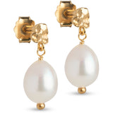 Enamel - POE PEARL ørehænger, forgyldt - Model: E384GM