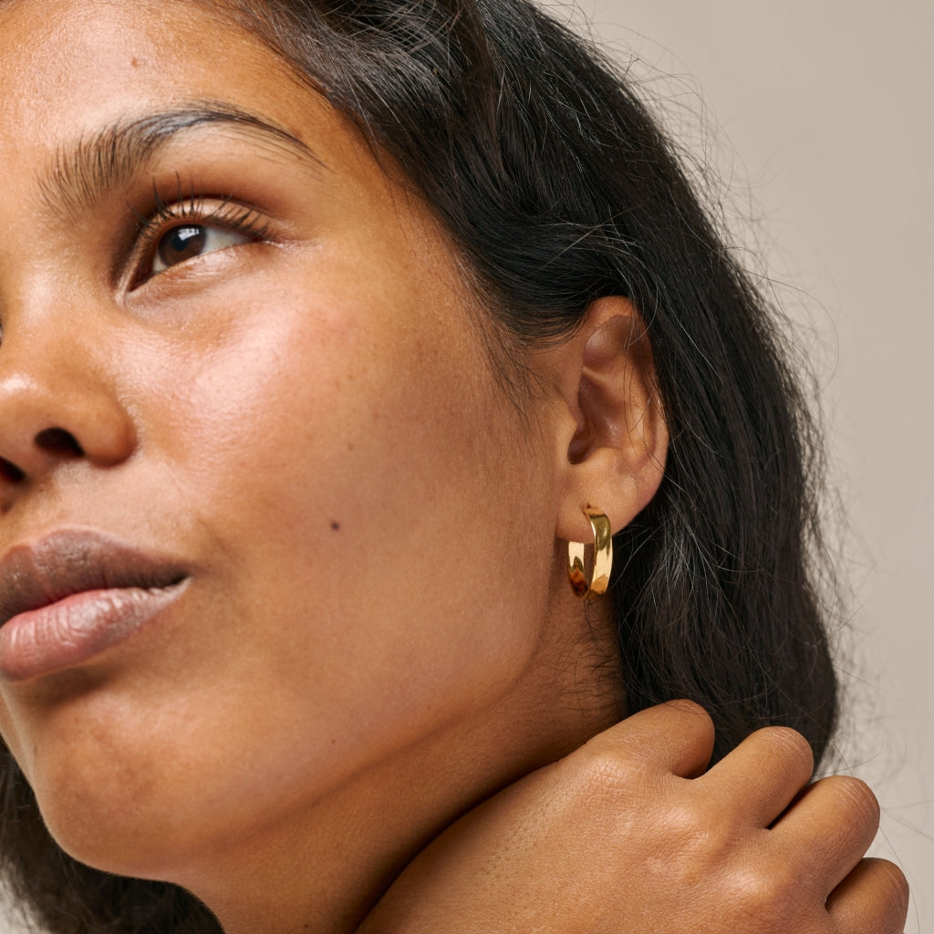 Enamel - Forgyldt SANDRA hoops - Model: E392G