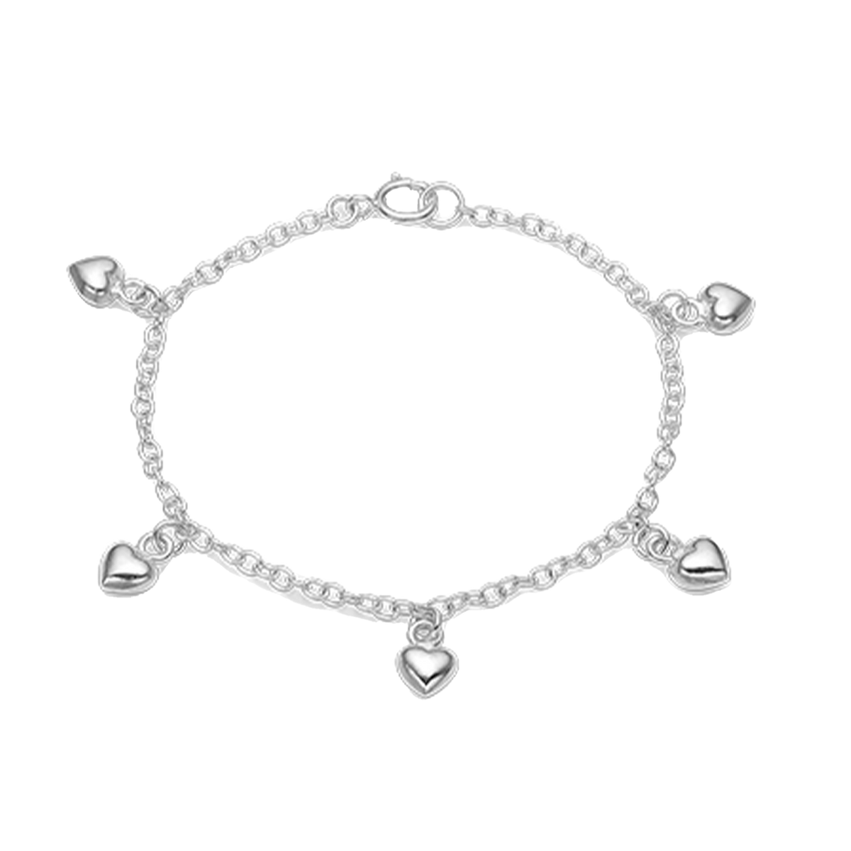Aagaard Armbånd til Børn med 5 Hjerter Sterling Sølv 17 cm