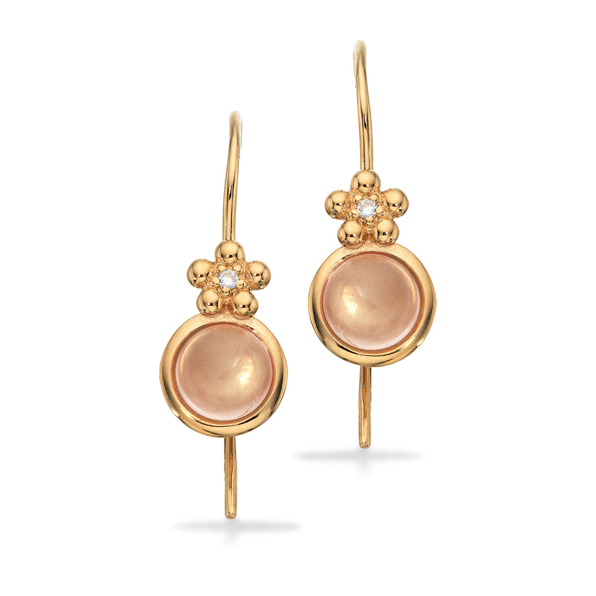 Scrouples - PrimaVera ørebøjle syn.zir./rosa quartz 14 kt. - Model: 118375