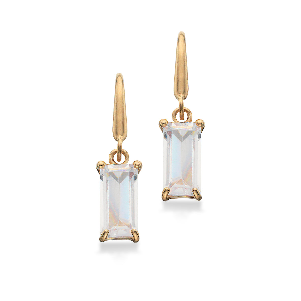 Scrouples - Ørebøjle 8 kt. baguette formet synt. zir - Model nr.: 119973