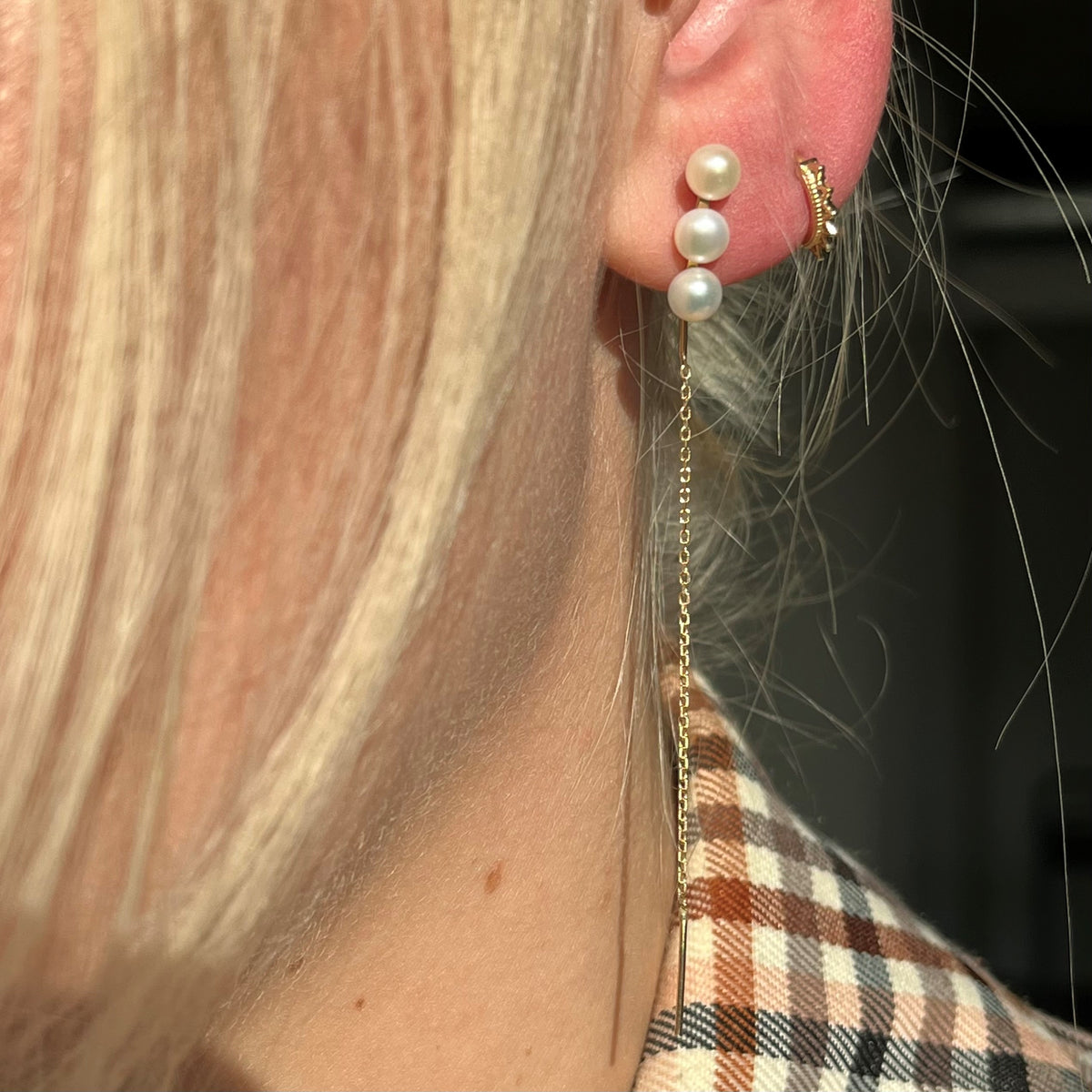 Scrouples - Ørehænger 8 kt. guld med ferskvandsperle - Model: 121093