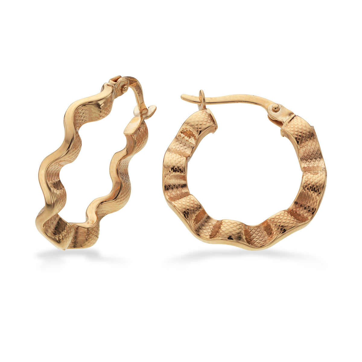 Scrouples - 8 karat creoler, buet 20mm - Model: 121133