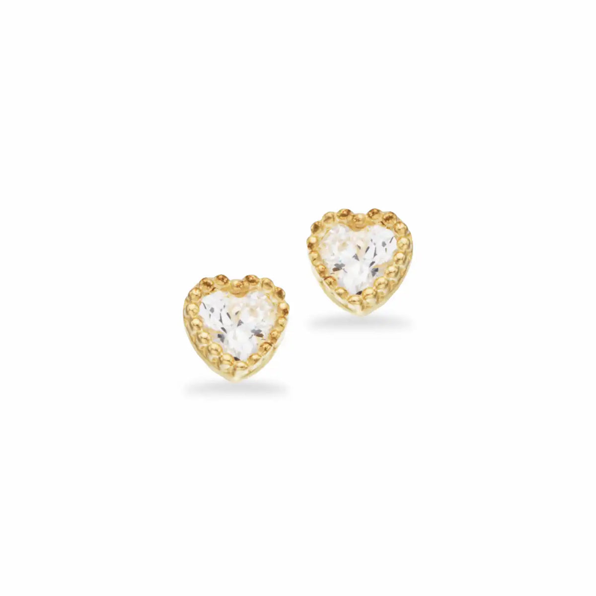 Scrouples - 8 kt guld ørestikkere, hjerte med syntetisk zirkon - Model: 122533