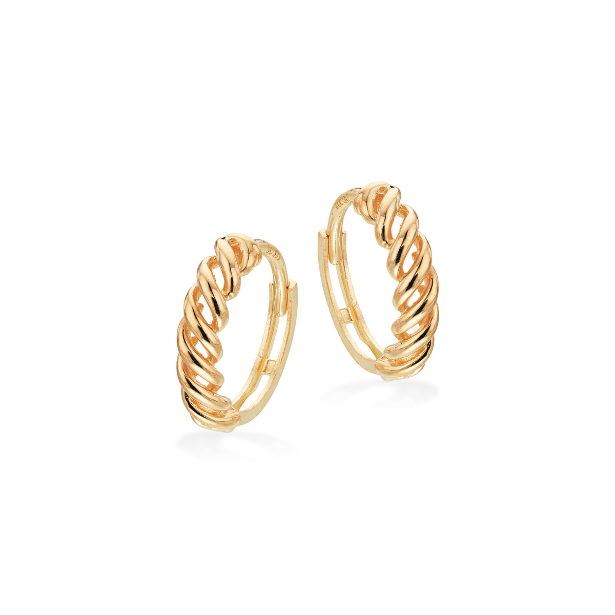 Scrouples - 8 kt guld creoler, snoet tråd - Model: 122733