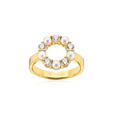 SIF JAKOBS - Ring Biella Perla, forgyldt - MODEL: R2432-PCZ-YG