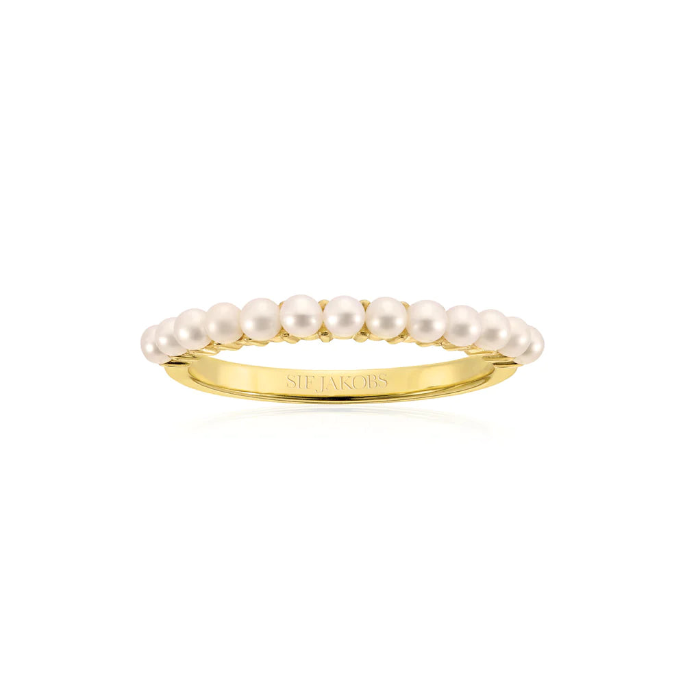 SIF JAKOBS - Ring Biella Perla, forgyldt - MODEL: R2869-P-YG