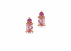 Scrouples - 8 kt guld ørestikkere med pink/rose syntetisk zirkon - Model: 122983