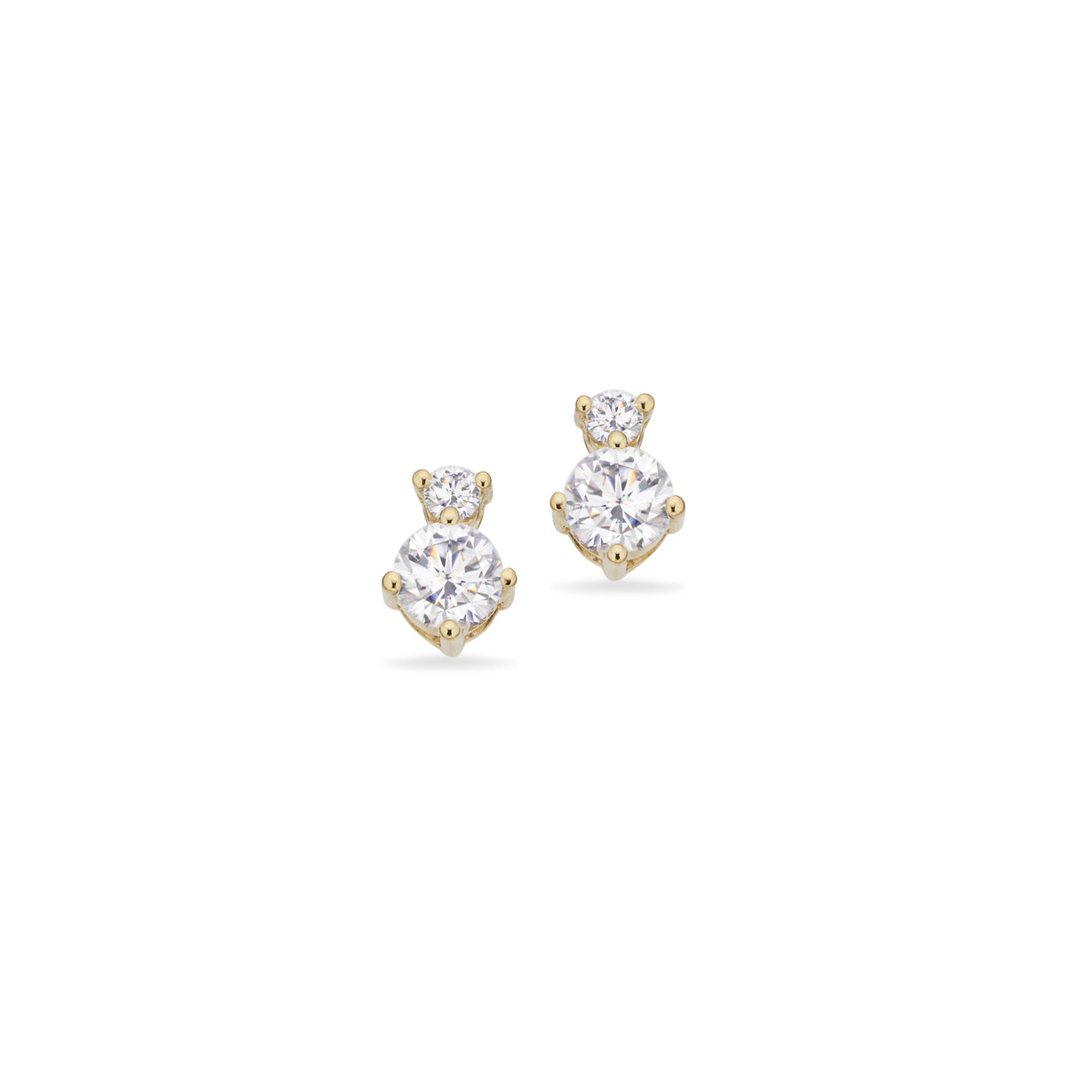 Scrouples - 8 kt guld ørestikker med syntetiske zirkoner - Model: 123903