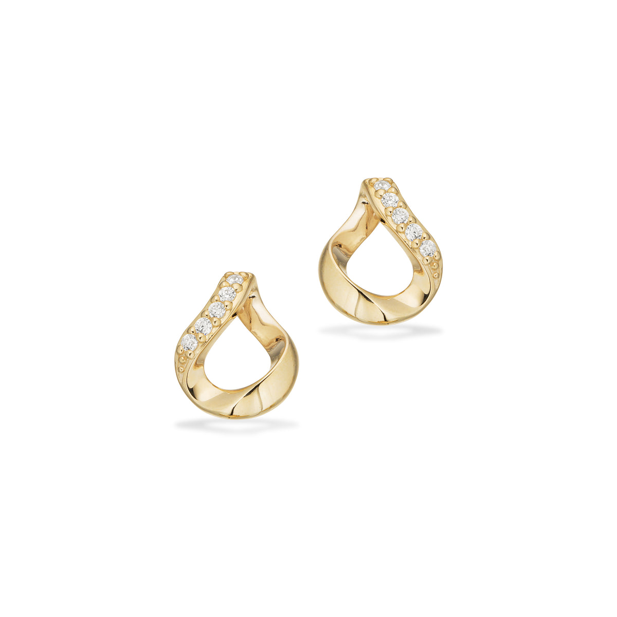 Scrouples - 8 kt guld ørestikker med syntetiske zirkoner - Model: 124383