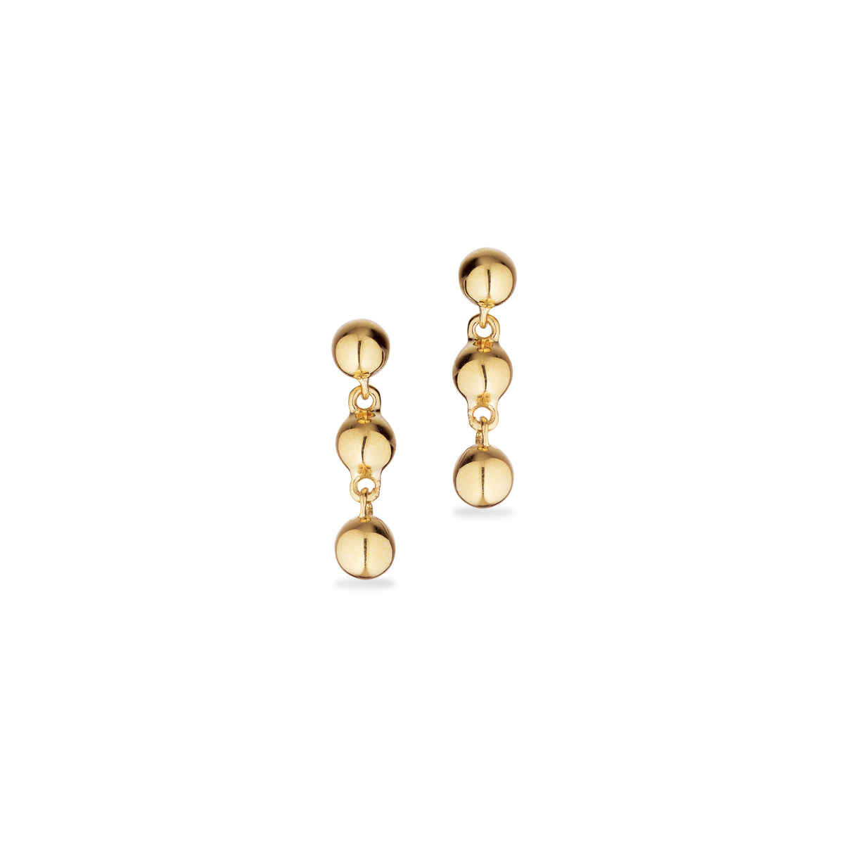 Scrouples - 8 kt guld ørestik med tre kugler - Model: 124403