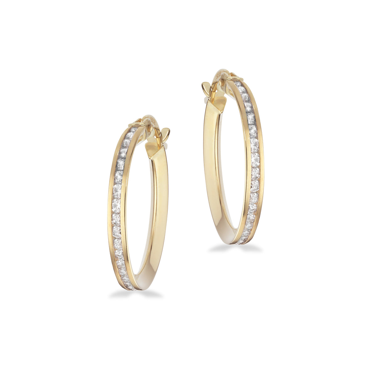 Scrouples - 8 kt. guld creoler 18 mm cubic zir. - Model: 124823