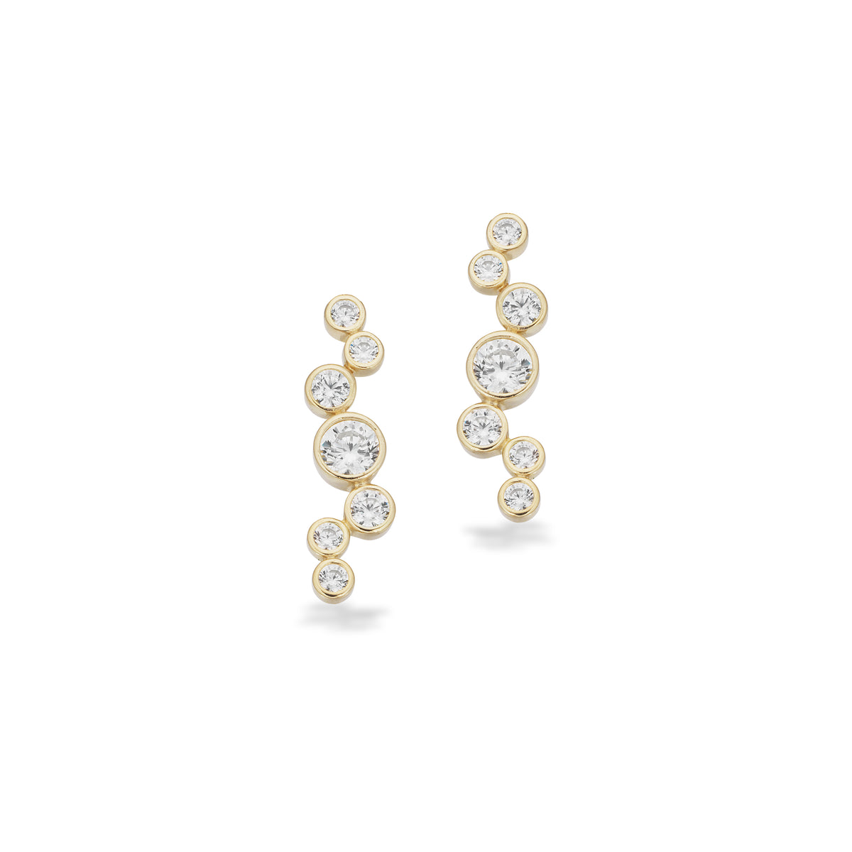 Scrouples - 8 kt guld ørestikker med syntetiske zirkoner - Model: 125023