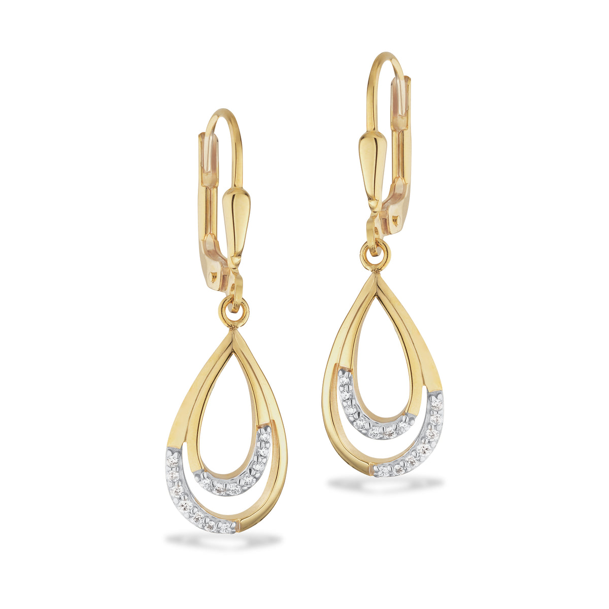 Scrouples - 8 kt ørehængere med zirkonia - Model: 125153