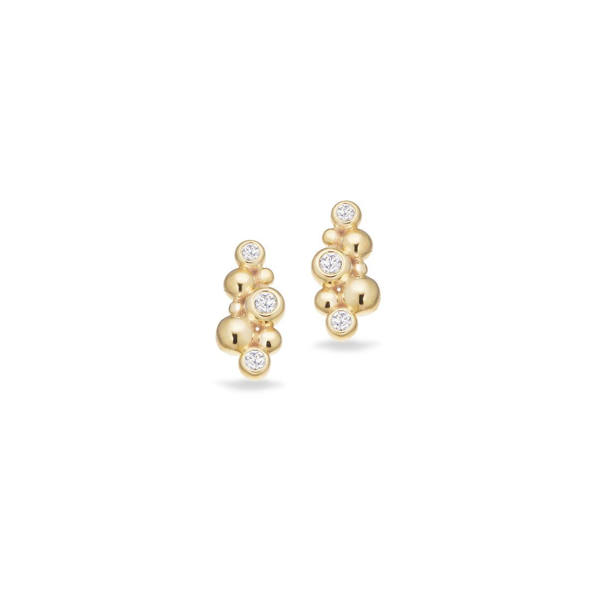 Scrouples - 8 kt guld ørestikker med syntetiske zirkoner - Model: 125393