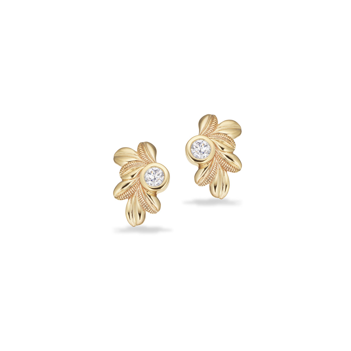 Scrouples - 8 kt guld ørestikker med syntetiske zirkoner - Model: 125413