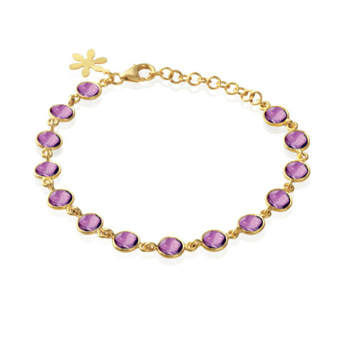Susanne Friis Bjørner - Armbånd forgyldt med facet amethyst - Model: 1413-2-118