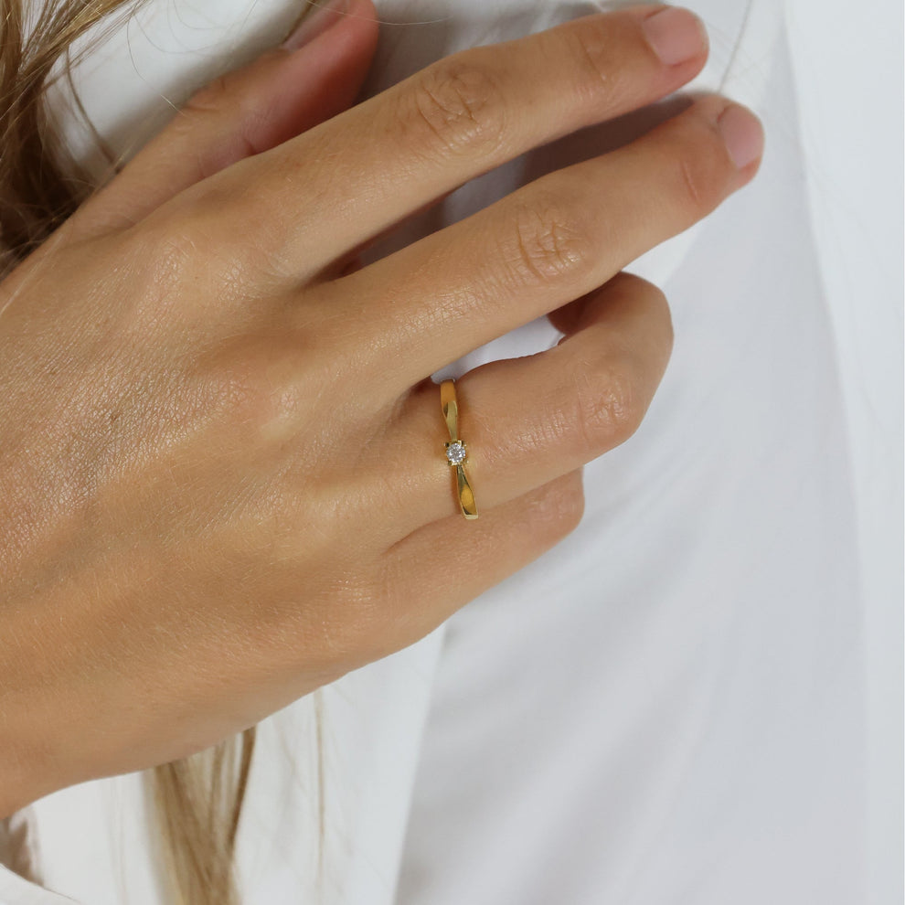Aagaard - ETERNITY 14KT guldring med diamant 0,05 ct W/SI 4/Grab