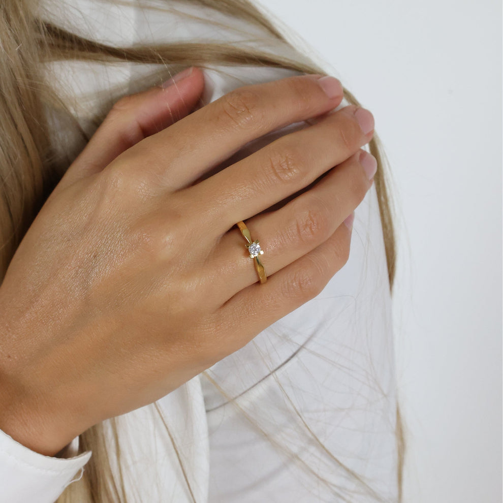 Aagaard - ETERNITY 14KT guldring med diamant 0,15 ct W/SI 4/Grab