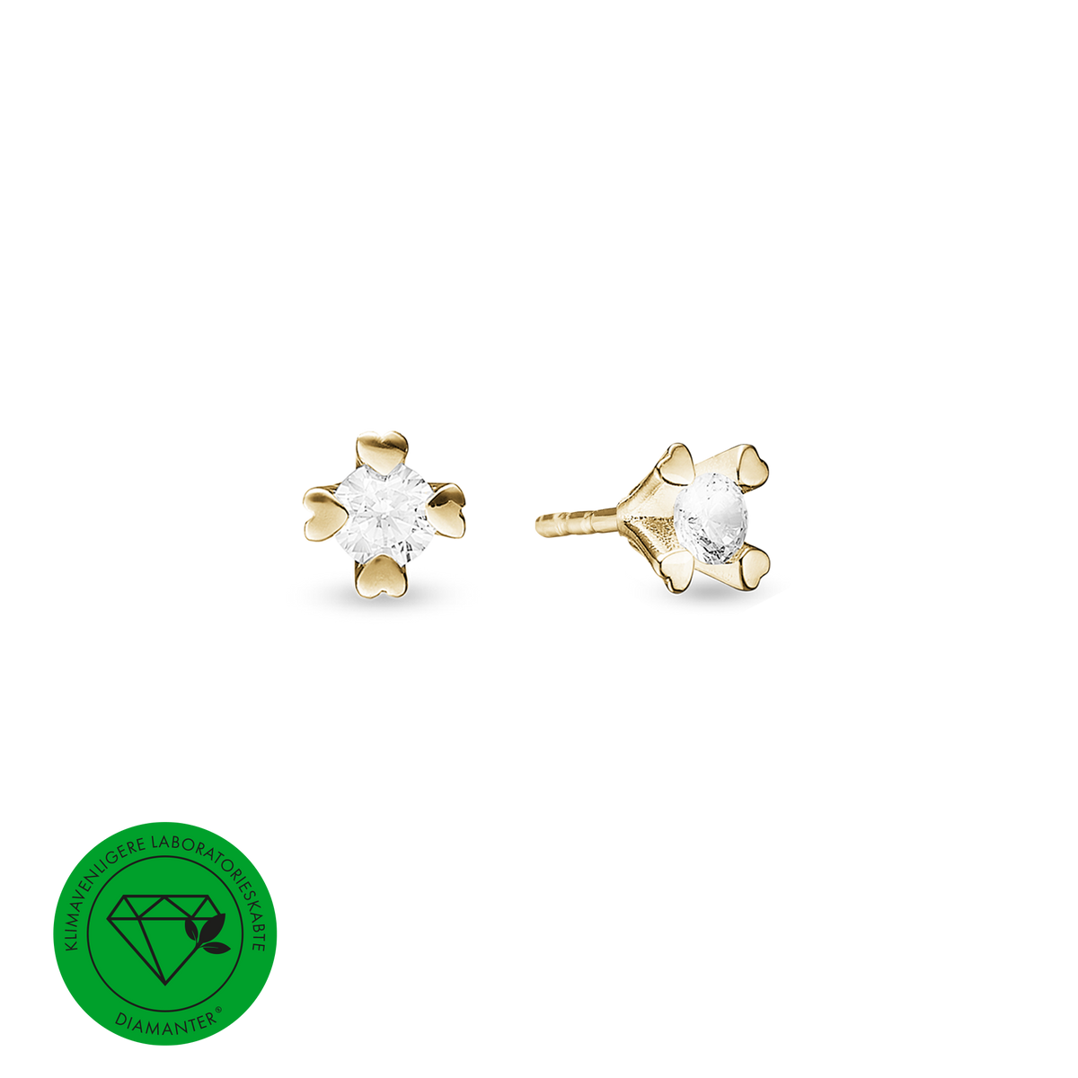 Mary ørestikker 14 kt guld med 2x0,40 ct labgrown diamant W/VS - Model: 14947740
