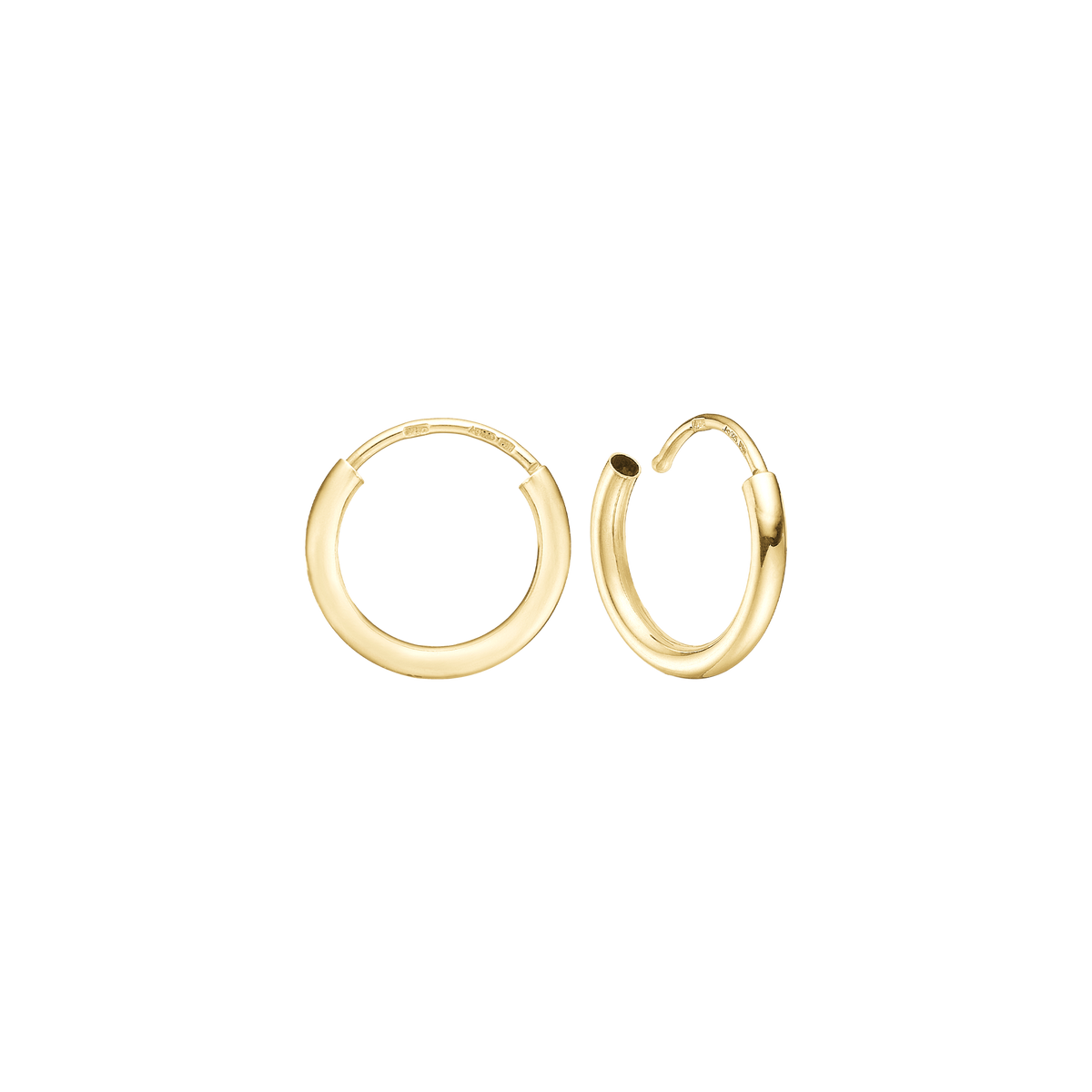 Aagaard Creoler 14 Karat Guld Diamater 13 mm Med Vippelås Tråd 1,8 mm