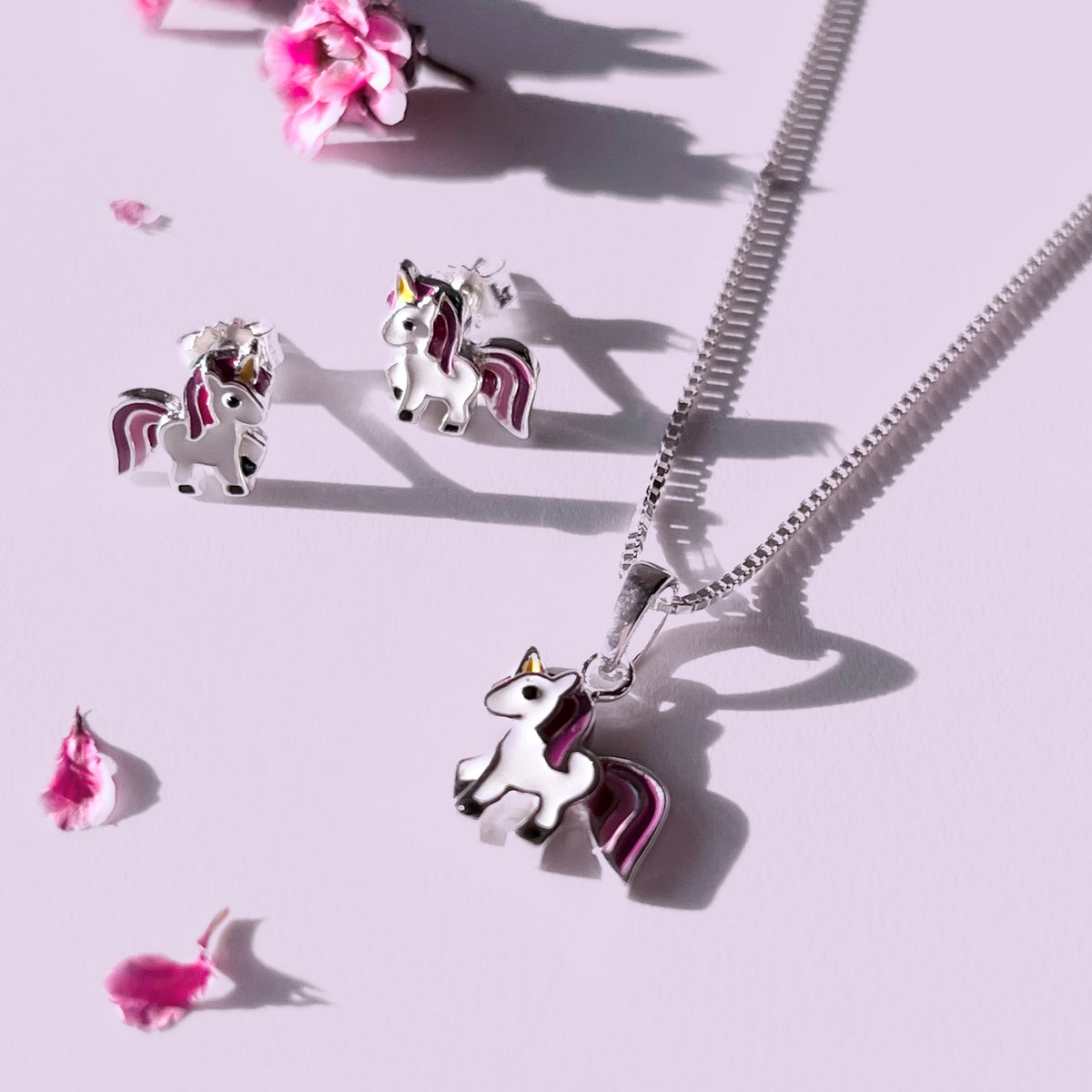 Scrouples - Unicorn ørestik sølv/farvet emalje - Model nr.: 152782