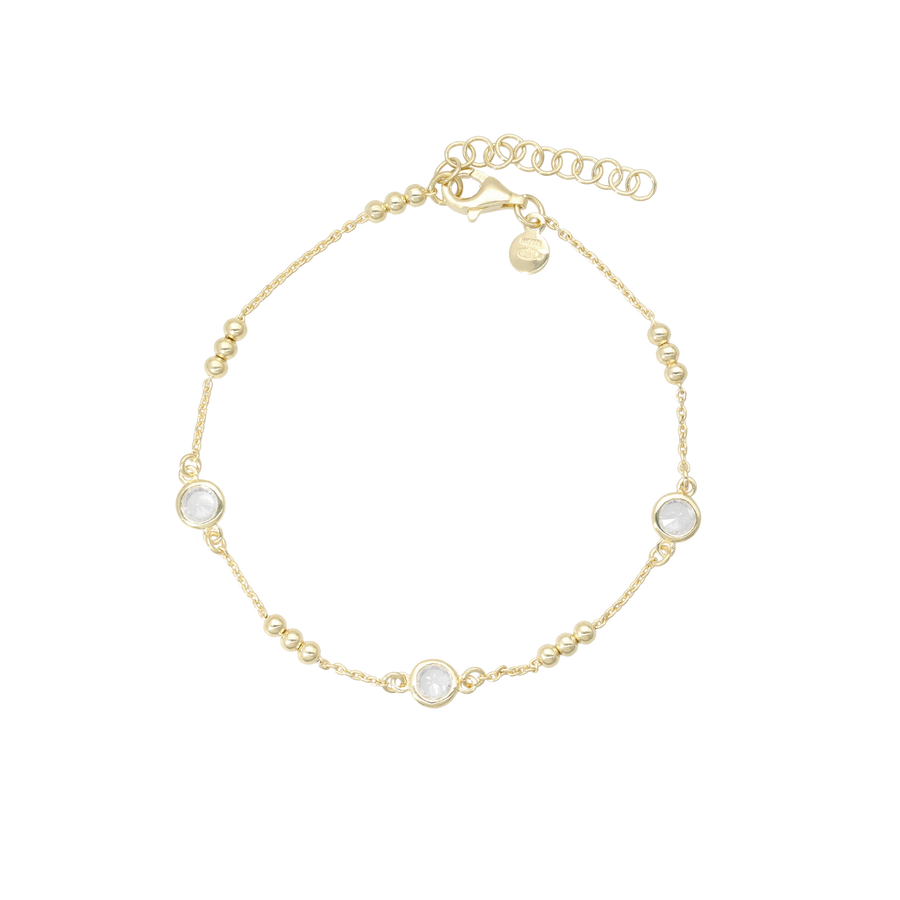 Aagaard - Forgyldt sterling sølv armbånd med kugler og cz - Model: 1601-S-G42