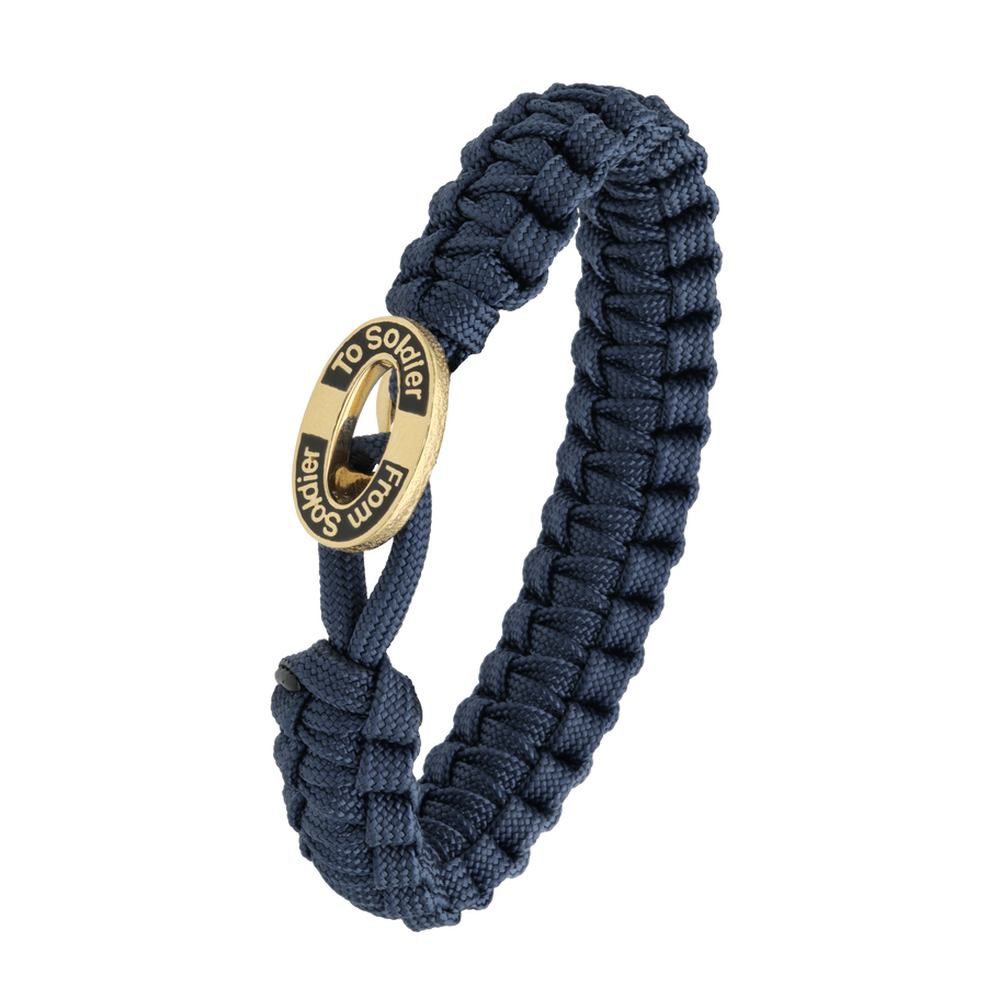 Aagaard - FROM SOLDIER TO SOLDIER - Blåt Armbånd Forgyldt Lås. - Model: 1604-FSTS-BLU-G11
