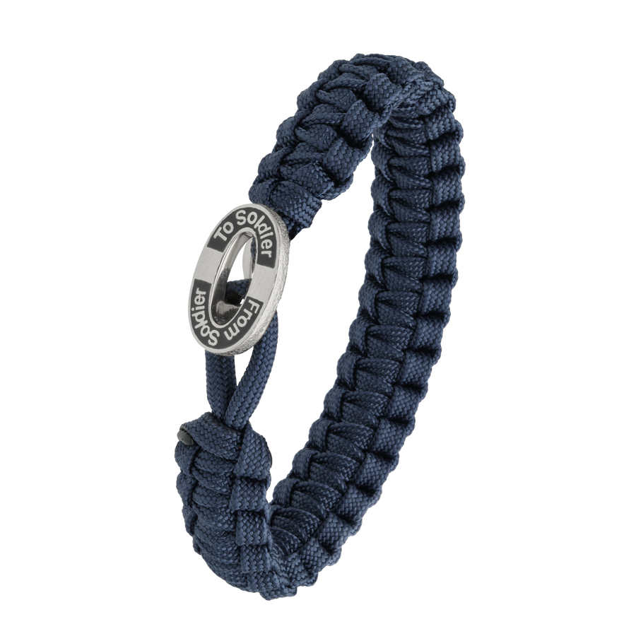 Aagaard - FROM SOLDIER TO SOLDIER - Blåt Armbånd Sølv Lås. - Model: 1604-FSTS-BLU-S11